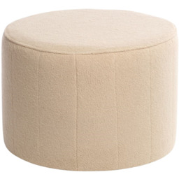 Desser Furniture Medium Round Latte Boucle Fabric Pouffe - Size: 45 x 63 x 63cm - Cream - Wilko - thumbnail 3