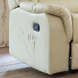 Almeira 2 Seater Cream Bonded Leather Recliner Sofa - Artemis Home - Wilko - thumbnail 4