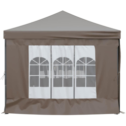 vidaXL 3 x 6m Taupe Foldable Party Tent with Sidewalls - Brown - Wilko - thumbnail 5