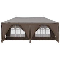 vidaXL 3 x 6m Taupe Foldable Party Tent with Sidewalls - Brown - Wilko - thumbnail 4