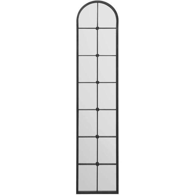 The Arcus Black Arched Metal Leaner Wall Mirror 190 x 40cm - MirrorOutlet - Wilko - image 1