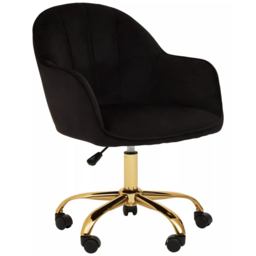 Interiors by Premier Brent Black and Gold Swivel Home Office Chair - Size: 57 x 64 x 90cm - Multi - Wilko - thumbnail 3