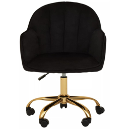 Interiors by Premier Brent Black and Gold Swivel Home Office Chair - Size: 57 x 64 x 90cm - Multi - Wilko - thumbnail 4