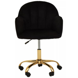 Interiors by Premier Brent Black and Gold Swivel Home Office Chair - Size: 57 x 64 x 90cm - Multi - Wilko - thumbnail 5