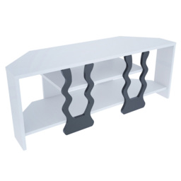 Decorotika Firal 2 Shelf White and Black Corner TV Unit - Size: 41.8 x 110 x 35cm - Multi - Wilko - thumbnail 7