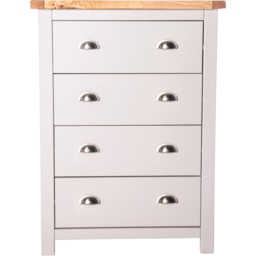Cabinet Bits Argenta 4 Drawer Light Grey Chrome Cup Handle Chest of Drawers - Wilko - thumbnail 3