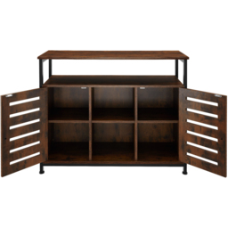 tectake Warrington 2 Door Dark Rustic Wooden Sideboard - Size: 82 x 37 x 100cm - Brown - Wilko - thumbnail 5
