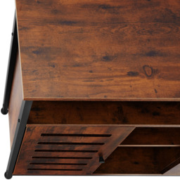 tectake Warrington 2 Door Dark Rustic Wooden Sideboard - Size: 82 x 37 x 100cm - Brown - Wilko - thumbnail 7