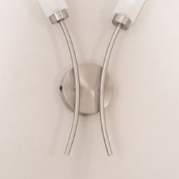 ValueLights Maya 2 Way Brushed Chrome Curved Upright Reed Shaded LED Wall Light - Size: 42 x 27 x 5.5cm - Silver - Wilko - thumbnail 6