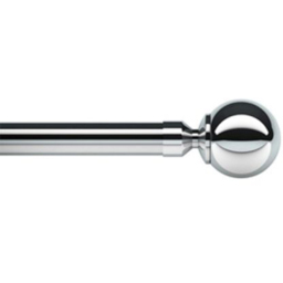New Edge Blinds 290cm Chrome Ball End Eyelet Metal Curtain Pole Set - Wilko - thumbnail 1
