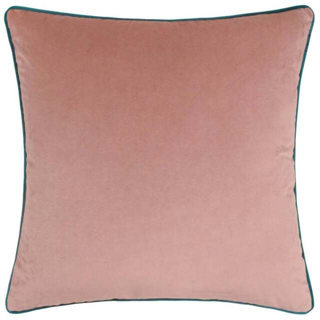 Paoletti Meridian Blush Teal Velvet Cushion - Size: 55 x 55 cm - Multi - Wilko - image 1