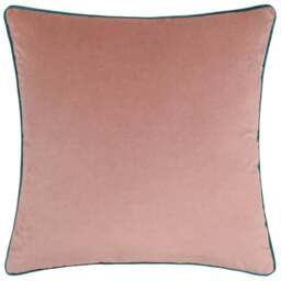 Paoletti Meridian Blush Teal Velvet Cushion - Size: 55 x 55 cm - Multi - Wilko - thumbnail 1