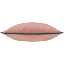 Paoletti Meridian Blush Teal Velvet Cushion - Size: 55 x 55 cm - Multi - Wilko - thumbnail 3