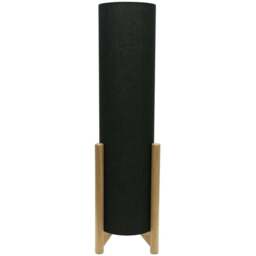 ValueLights Henry Tall Charcoal Fabric Shade Wooden Base Midi LED Floor Lamp - Size: 110 x 31 x 31cm - Grey - Wilko - thumbnail 1