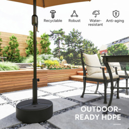 Outsunny Black Round Fillable Parasol Base - Size: 32.5 x 45 x 45cm - Wilko - thumbnail 6