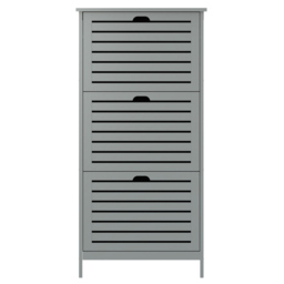 GFW Bergen Grey 3 Tier Shoe Cabinet - Size: 18 x 52 x 108cm - Wilko - thumbnail 3