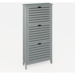 GFW Bergen Grey 3 Tier Shoe Cabinet - Size: 18 x 52 x 108cm - Wilko - thumbnail 5