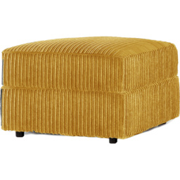 Luxor Mustard Jumbo Cord Footstool - Size: 45 x 55 x 55cm - Yellow - Wilko - thumbnail 4
