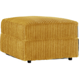 Luxor Mustard Jumbo Cord Footstool - Size: 45 x 55 x 55cm - Yellow - Wilko - thumbnail 3