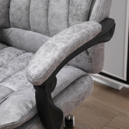 Portland Grey Microfibre Swivel Vibrating Massage Office Chair - Size: 62 x 67 x 120cm - Wilko - thumbnail 7