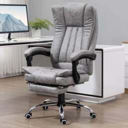 Portland Grey Microfibre Swivel Vibrating Massage Office Chair - Size: 62 x 67 x 120cm - Wilko