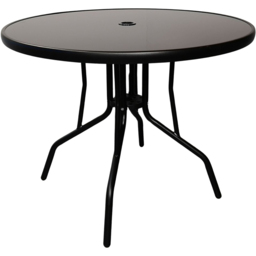 Samuel Alexander 4 Seater Round Garden Patio Table Black - Wilko - thumbnail 3