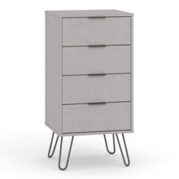 Core Products Augusta 4 Drawer Grey Narrow Chest of Drawers - Wilko - thumbnail 5