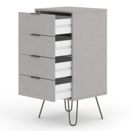 Core Products Augusta 4 Drawer Grey Narrow Chest of Drawers - Wilko - thumbnail 6