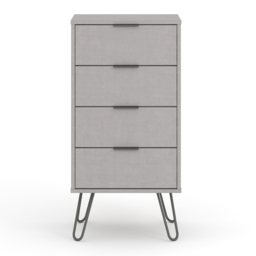 Core Products Augusta 4 Drawer Grey Narrow Chest of Drawers - Wilko - thumbnail 3