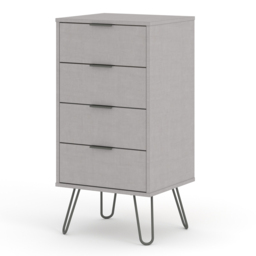 Core Products Augusta 4 Drawer Grey Narrow Chest of Drawers - Wilko - thumbnail 4