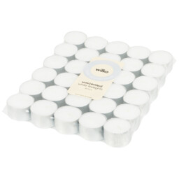 White Unscented Tealights  White 30 - Wilko - thumbnail 4