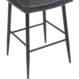 Garrick Set of 2 Real Leather Black Bar Stool - Shankar - Wilko - thumbnail 7