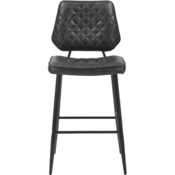 Garrick Set of 2 Real Leather Black Bar Stool - Shankar - Wilko - thumbnail 6