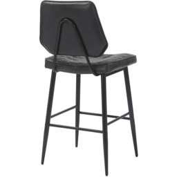 Garrick Set of 2 Real Leather Black Bar Stool - Shankar - Wilko - thumbnail 5