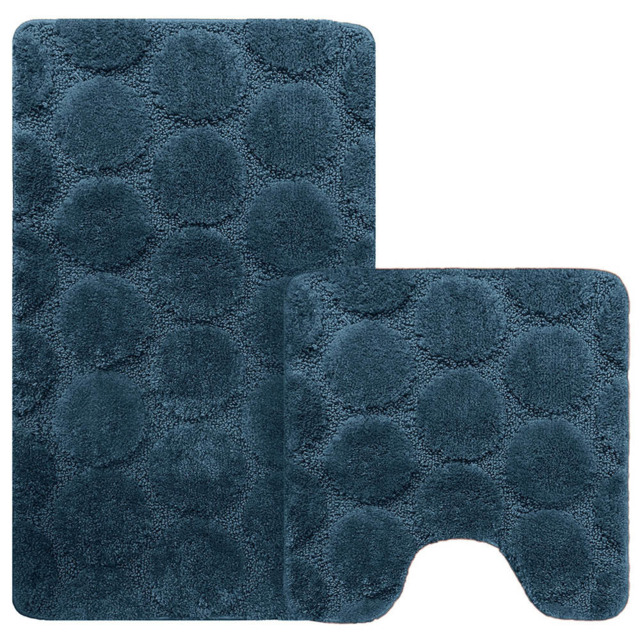Velosso Cobla Indigo Bath Mat Set - Size: 50 x 80 x 1cm - Green - Wilko - image 1