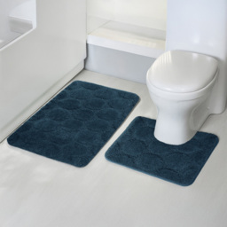 Velosso Cobla Indigo Bath Mat Set - Size: 50 x 80 x 1cm - Green - Wilko - thumbnail 3