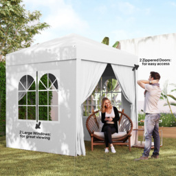 Outsunny 2 x 2m White Marquee Pop Up Gazebo Party Tent - Size: 240 x 200 x 200cm - Wilko - thumbnail 4