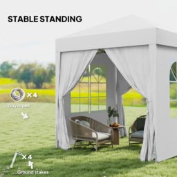 Outsunny 2 x 2m White Marquee Pop Up Gazebo Party Tent - Size: 240 x 200 x 200cm - Wilko - thumbnail 6