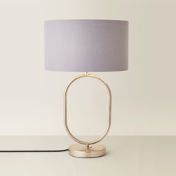 ValueLights Antonia Grey with Chrome Drum Shade Brushed Chrome Oval LED Table Lamp - Size: 42.3 x 25 x 25cm - Silver - Wilko - thumbnail 6
