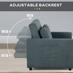 Portland 2 Seater Charcoal Grey Sofa Bed - Wilko - thumbnail 7