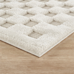 Freya Living Room Area Rug Contemporary 3D Embossed Modern Cubed Design - Cream 120cm x 170cm - Size: 170 x 120 x 2cm - Desire Rugs - Wilko - thumbnail 6