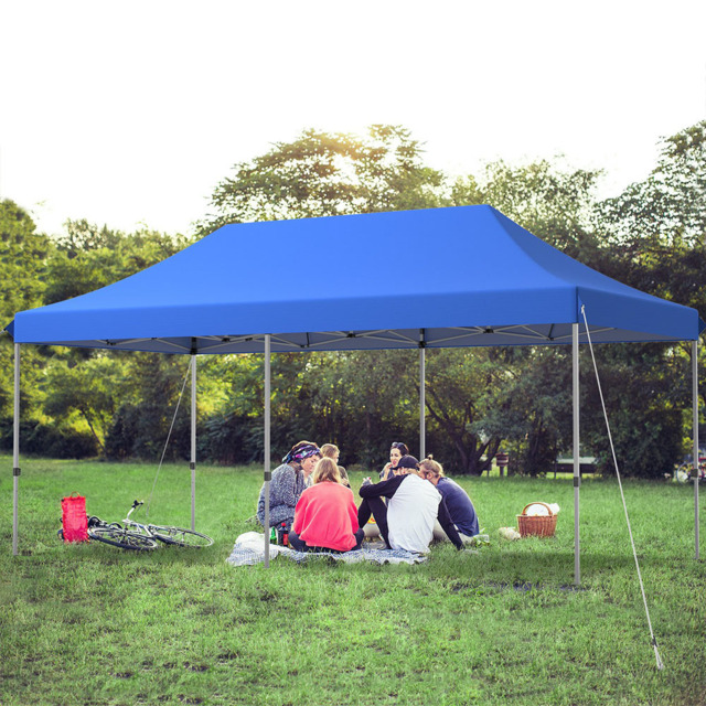 Costway 3 x 6m Blue Height Adjustable Pop Up Gazebo with Storage Bag - Size: 175 x 41 x 25cm - Wilko - image 1