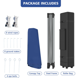 Costway 3 x 6m Blue Height Adjustable Pop Up Gazebo with Storage Bag - Size: 175 x 41 x 25cm - Wilko - thumbnail 7