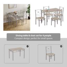 Vida Designs Roslyn 4 Seater Dining Set Oak - Wood - Wilko - thumbnail 7