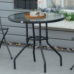 Outsunny 2 Seater Round Dining Table Black - Wilko