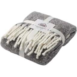 Cloud Touch Aisling Faux Mohair Fringed Graphite Throw 127 x 170cm - Size: 127 x 170 x 0.5cm - Wilko - thumbnail 1
