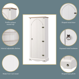 Core Products Corona Single Door White Vestry Cupboard - Wilko - thumbnail 5
