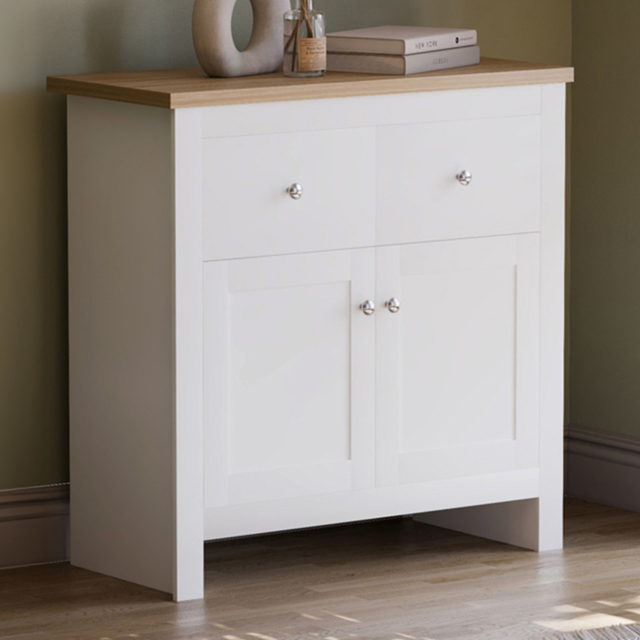 Vida Designs Arlington 2 Door 2 Drawer White Sideboard - Size: 35 x 79 x 80cm - Wilko - image 1