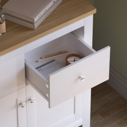 Vida Designs Arlington 2 Door 2 Drawer White Sideboard - Size: 35 x 79 x 80cm - Wilko - thumbnail 5