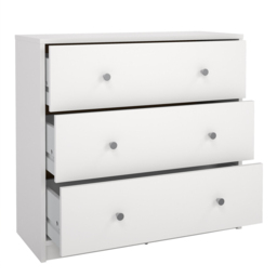Furniture To Go May 3 Drawer White Chest of Drawers - Wilko - thumbnail 5